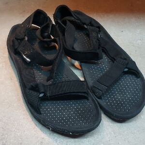 Teva Black Outdoor Sport Sandals with Textured Footbed